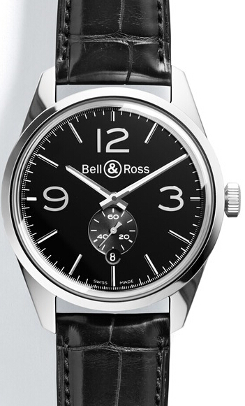 Bell & Ross Vintage BR 123 Officer Black Steel BRG123-BL-ST/SCR replica watch - Click Image to Close